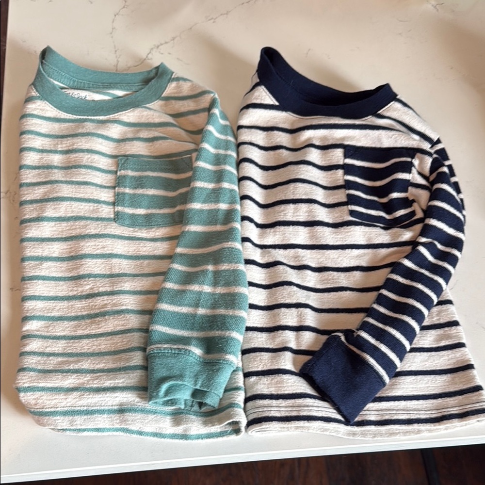 Cat & Jack Striped Kids Shirts - Teal and Navy